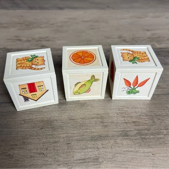 American Girl Bitty Baby Doll’s Block Set of 3. Each block is approx 1-1/4” - Picture 2 of 8